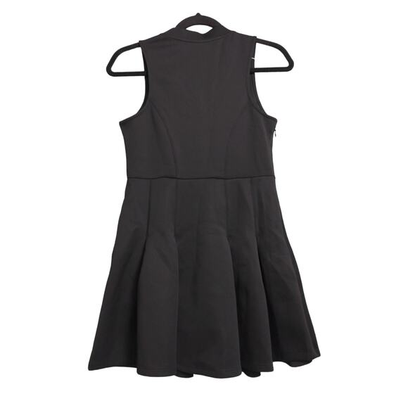 Halara V Neck Sleeveless Side Zipper Pleated Mini Golf Dress Black Small - Picture 5 of 12